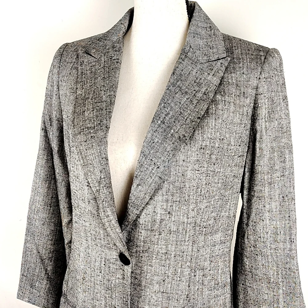 Vintage Silk Neiman Marcus 100% Silk Tweed Skirt Suit Set 90s Career Woman Wear